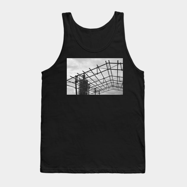 Rusted Industrial Tank and Metal Frame b&w Tank Top by jojobob